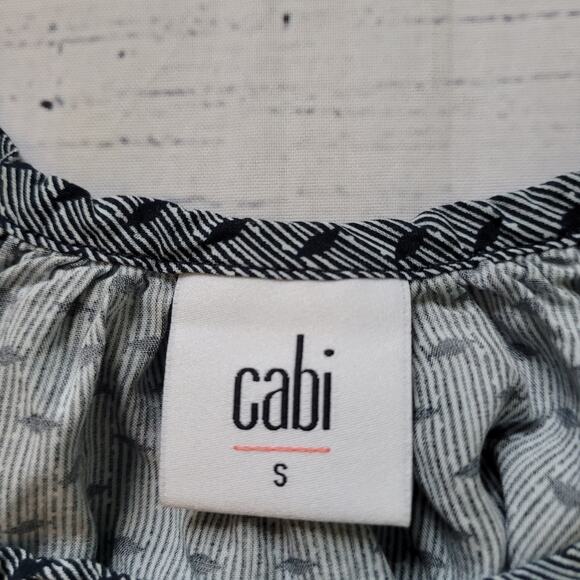 CAbi Size S Blue Polka Dot Cross Strap Navy Blue Tank Top Casual Lightweight - Picture 7 of 10